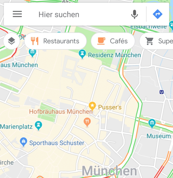 Google Maps Floating Categories