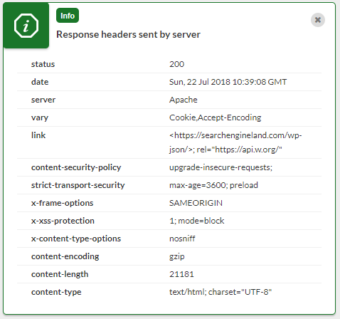 AyimaPageInsights Http Response