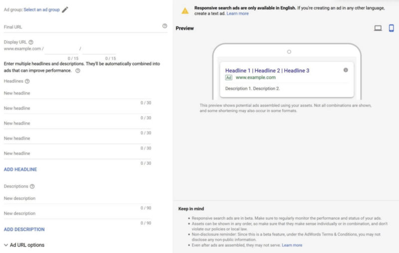 Google Responsive Search Ads
