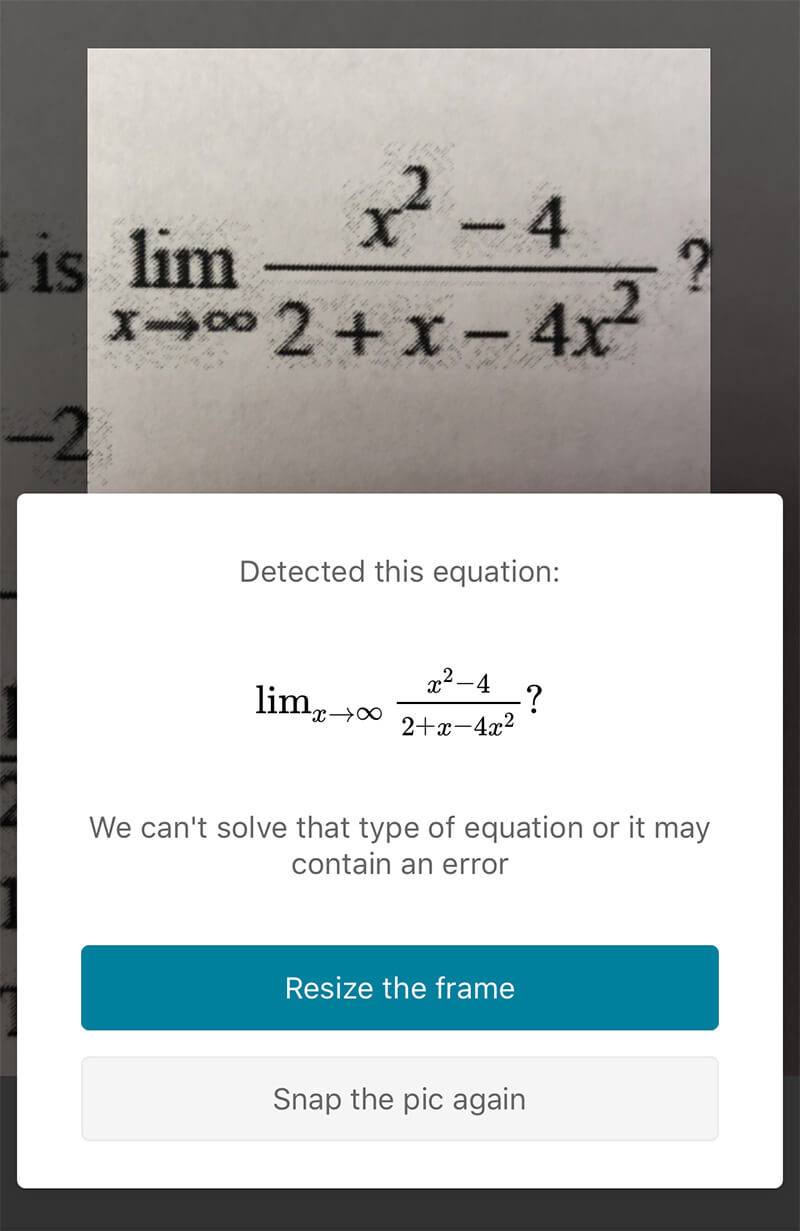 Bing App Math Photo Fail