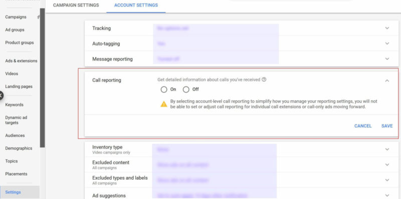 Google Ads Account Level Call Reporting E1537457690581