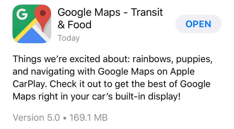 Google Map Carplay