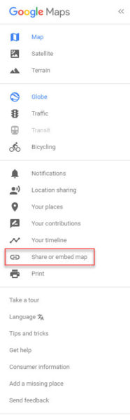 Select Share Embed Map