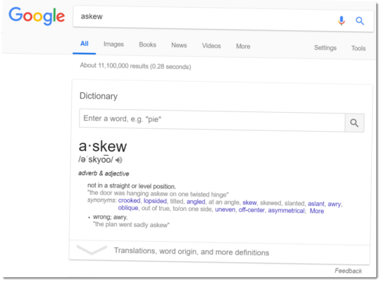 Google easter egg: askew