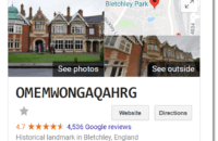 Google Easter egg: Bletchley Park