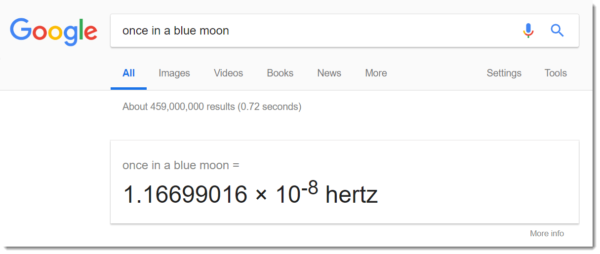 google easter egg: once in a blue moon