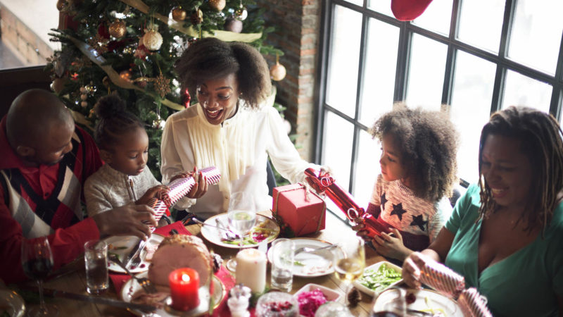 Christmas Family Dinner Stock