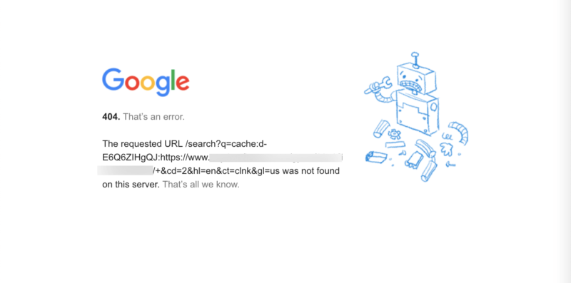 Google Cache 404