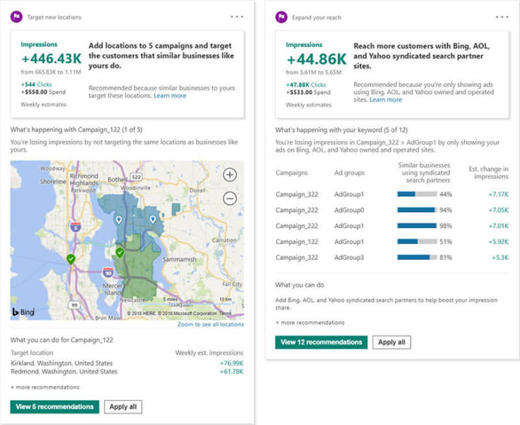 Bing Ads Competition Tab Recommendations