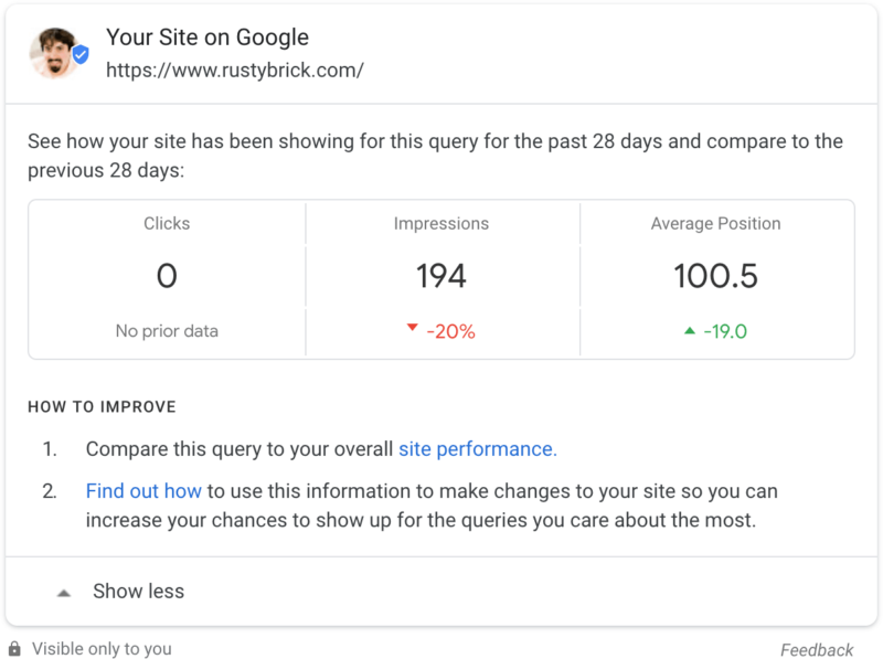 Google Search Console Stats Search Results