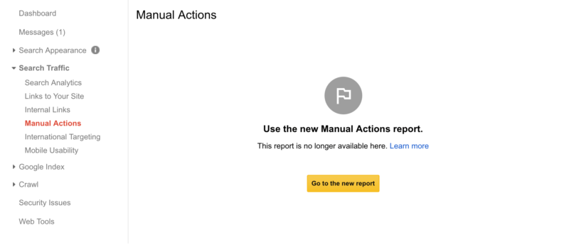 Google Old Manual Actions Report Gone