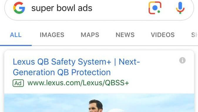 Who wins? Google & Bing's 'Super Bowl ad' search results are quite