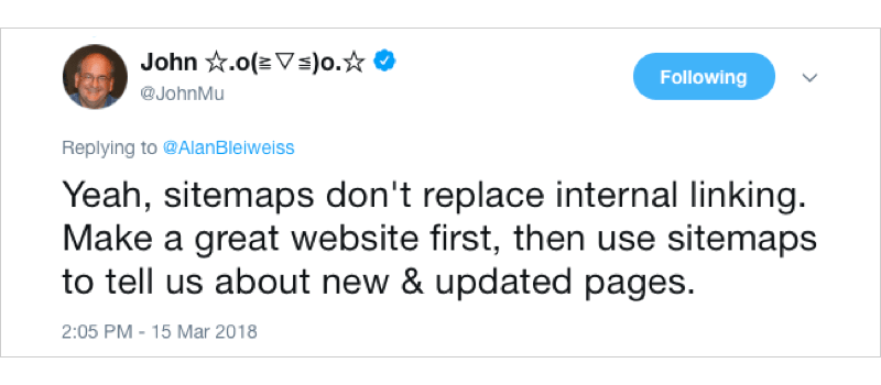 John Mueller Sitemaps Linking