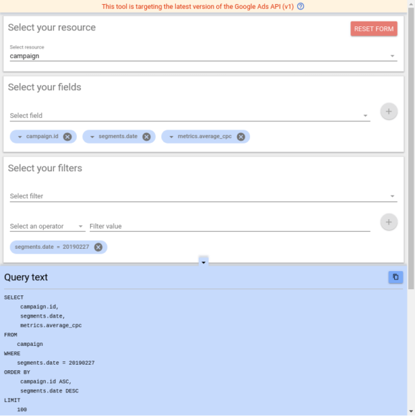 Google Ads Api Query Builder