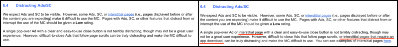 Google SQE Interstitial Comparison