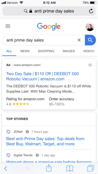 Anti Prime Day Google