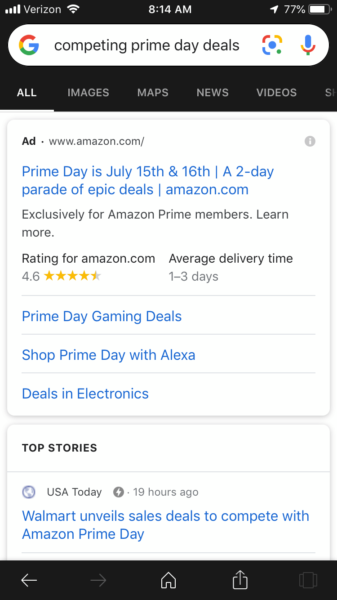 Competing Prime Day Deals Google 1