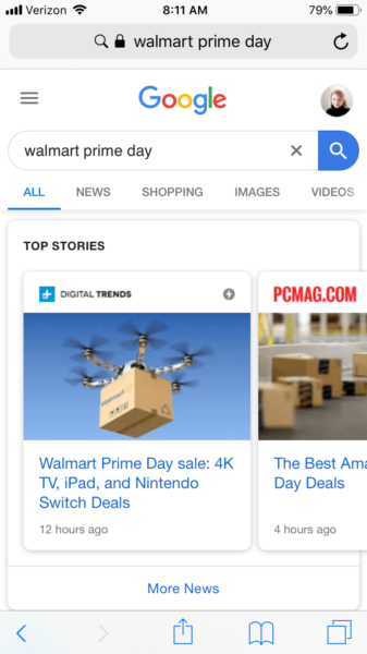 Walmart Prime Day Google