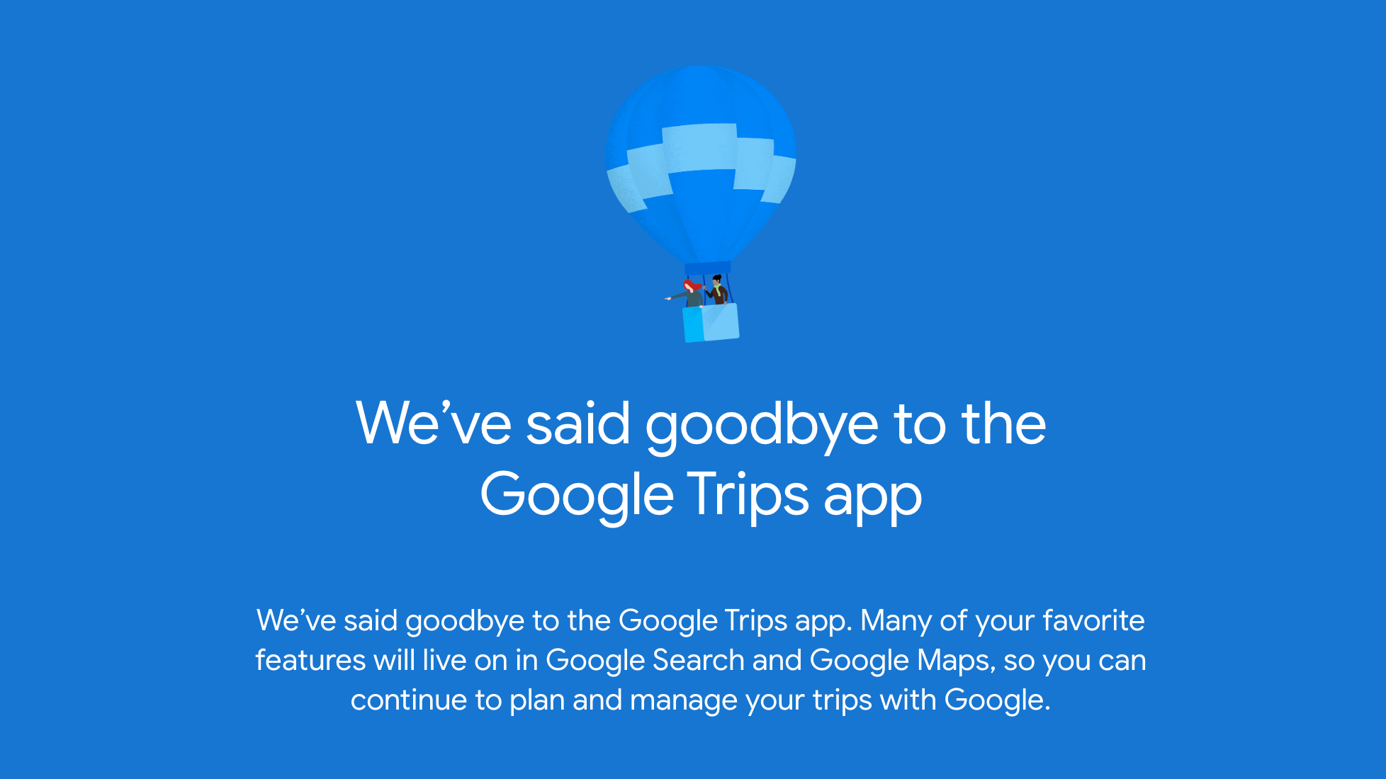 google trips app discontinued