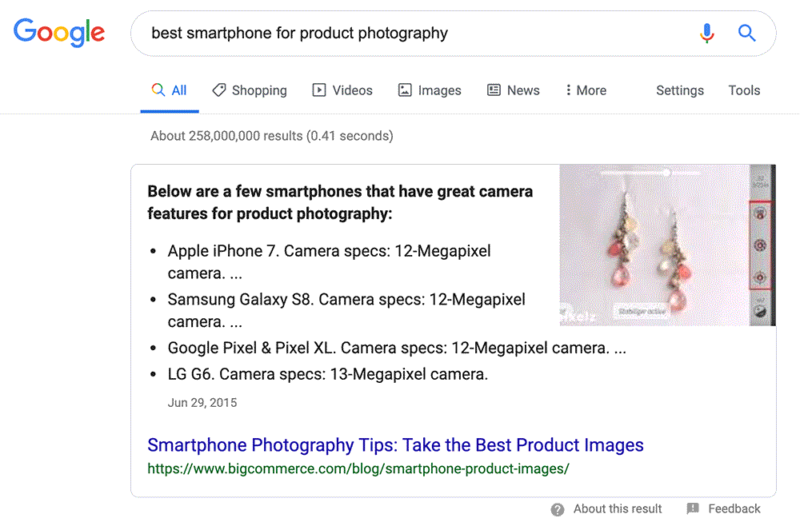 Bad Featured Snippet