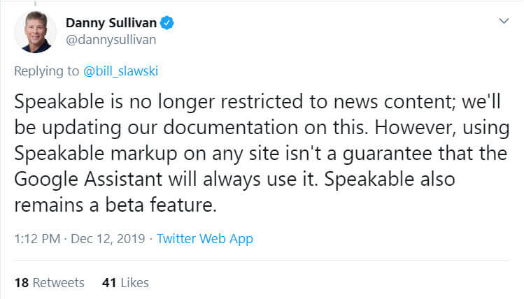 Speakable No Longer Restricted To News Sites