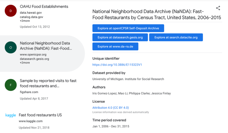 Google Datasets