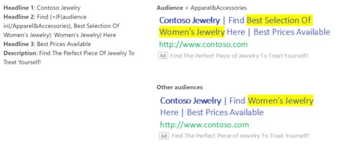 Microsoft Advertising If Functions