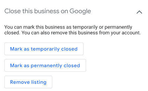 Google turns on mark a business temporarily closed for business