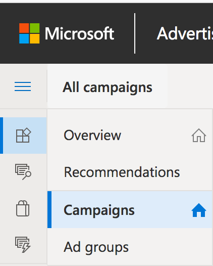 Microsoft Ads Sidebar Closed