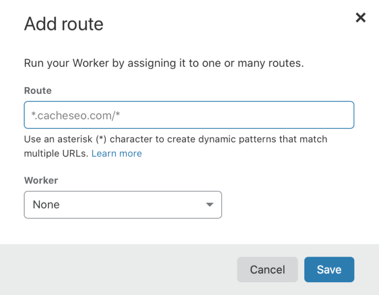 Cloudflare Workers Add Route Example 1