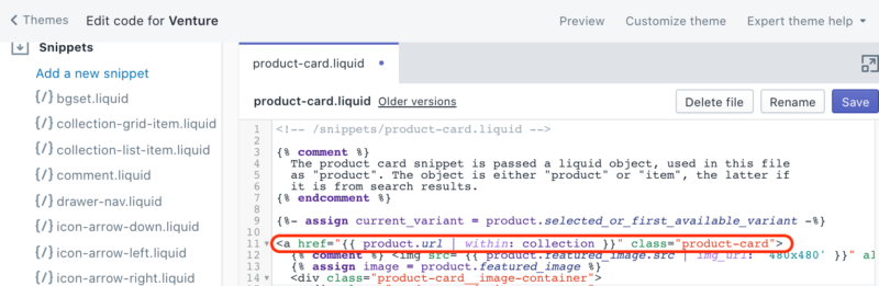 Shopify Liquid Code Duplicate Url