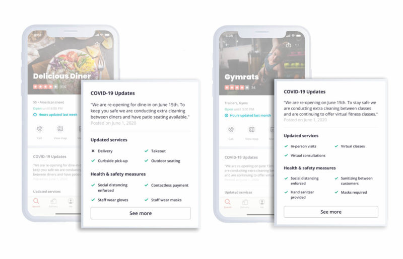 Yelp COVID 19 Business Updates Section Health And Safety Information 1