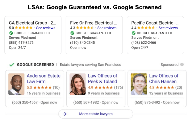 Google Screened Vs. Guaranteed 1