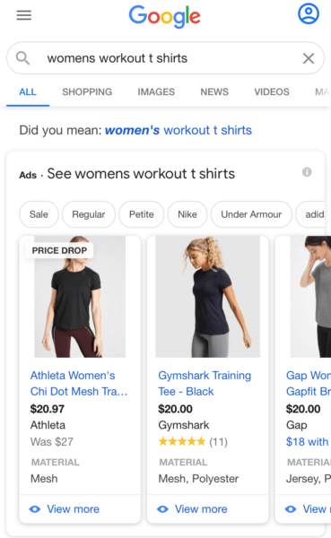 materials attribute showing in google shopping ads