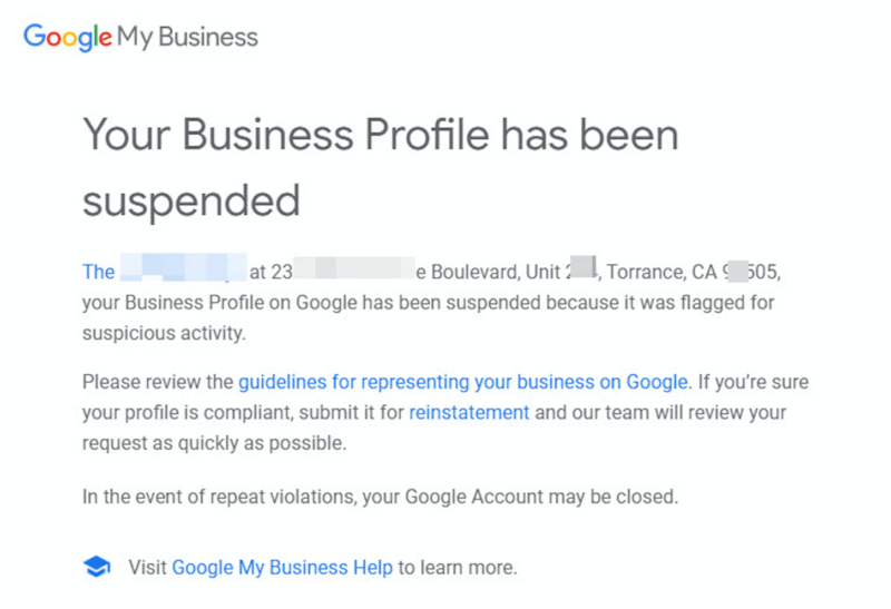 Google will now notify GMB account owners by email when local