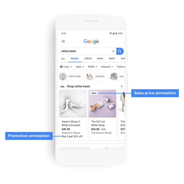 Google Shopping Promotions Image Search