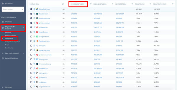 Analyzing competition with SE Ranking tools
