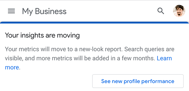 Google My Business Insights Moving