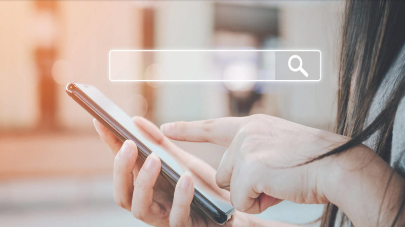web search on smartphone