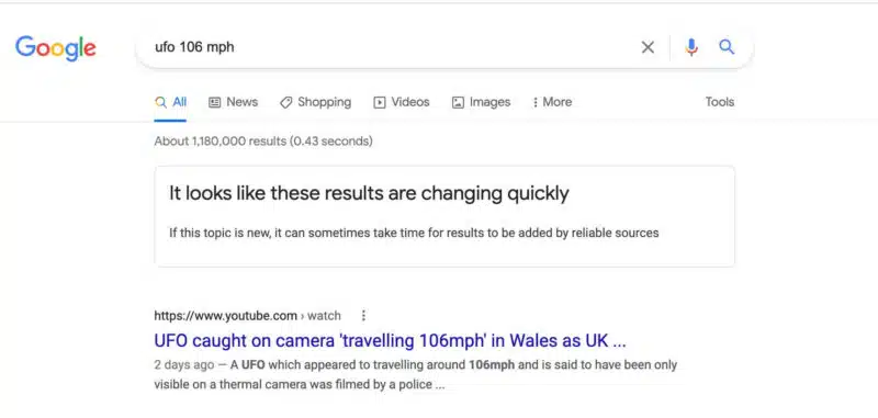 Google Results Changing Quickly Notice