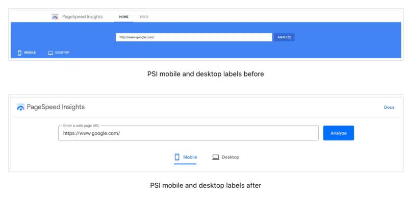 Pagespeed Insights Nav