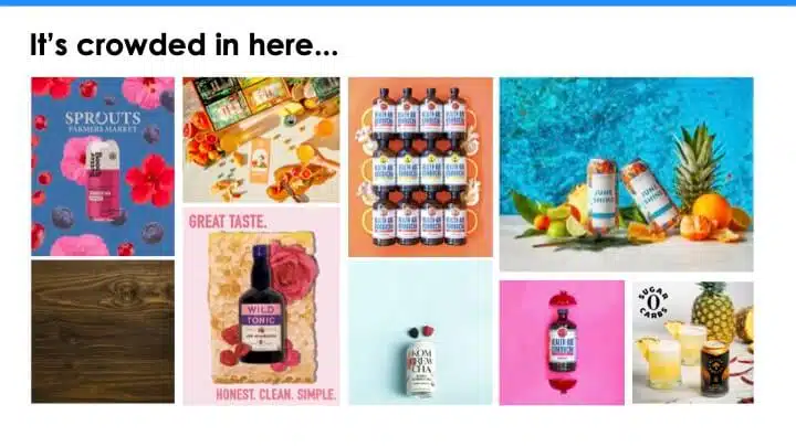 A collage of similar-looking kombucha ads.