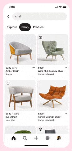 Pinterest rolls out AR 'Try on' feature for furniture items