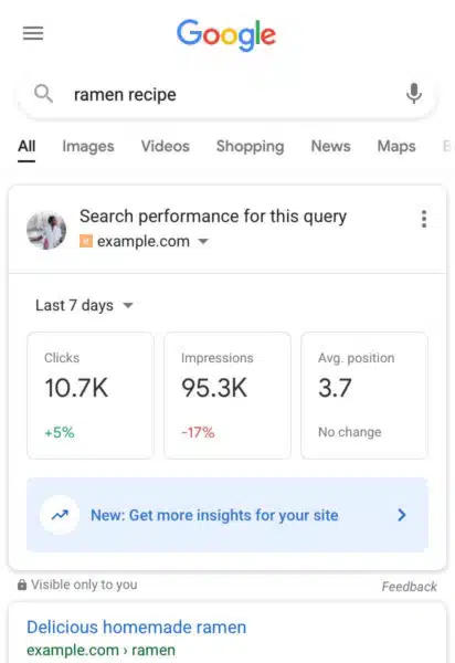 Google Search Console Snapshot Search