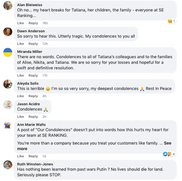 Tatiana Perebeinis Facebook Comments