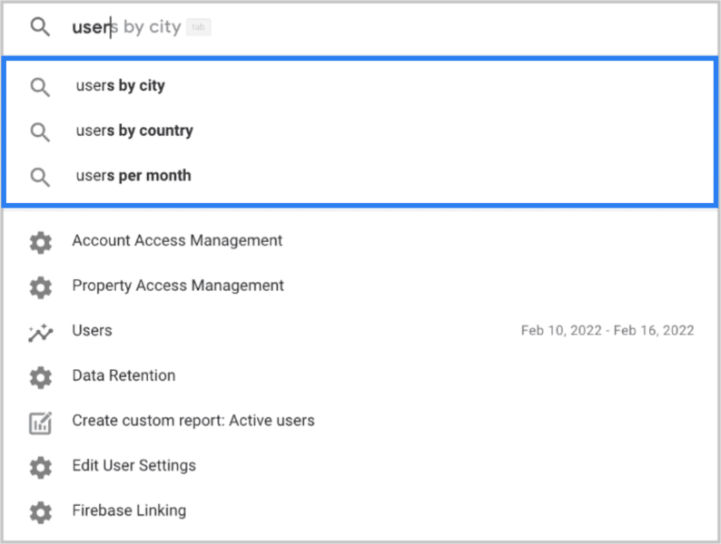 google analytics 4 auto suggest search