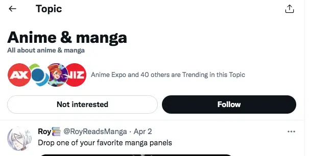 Twitter Topic Anime