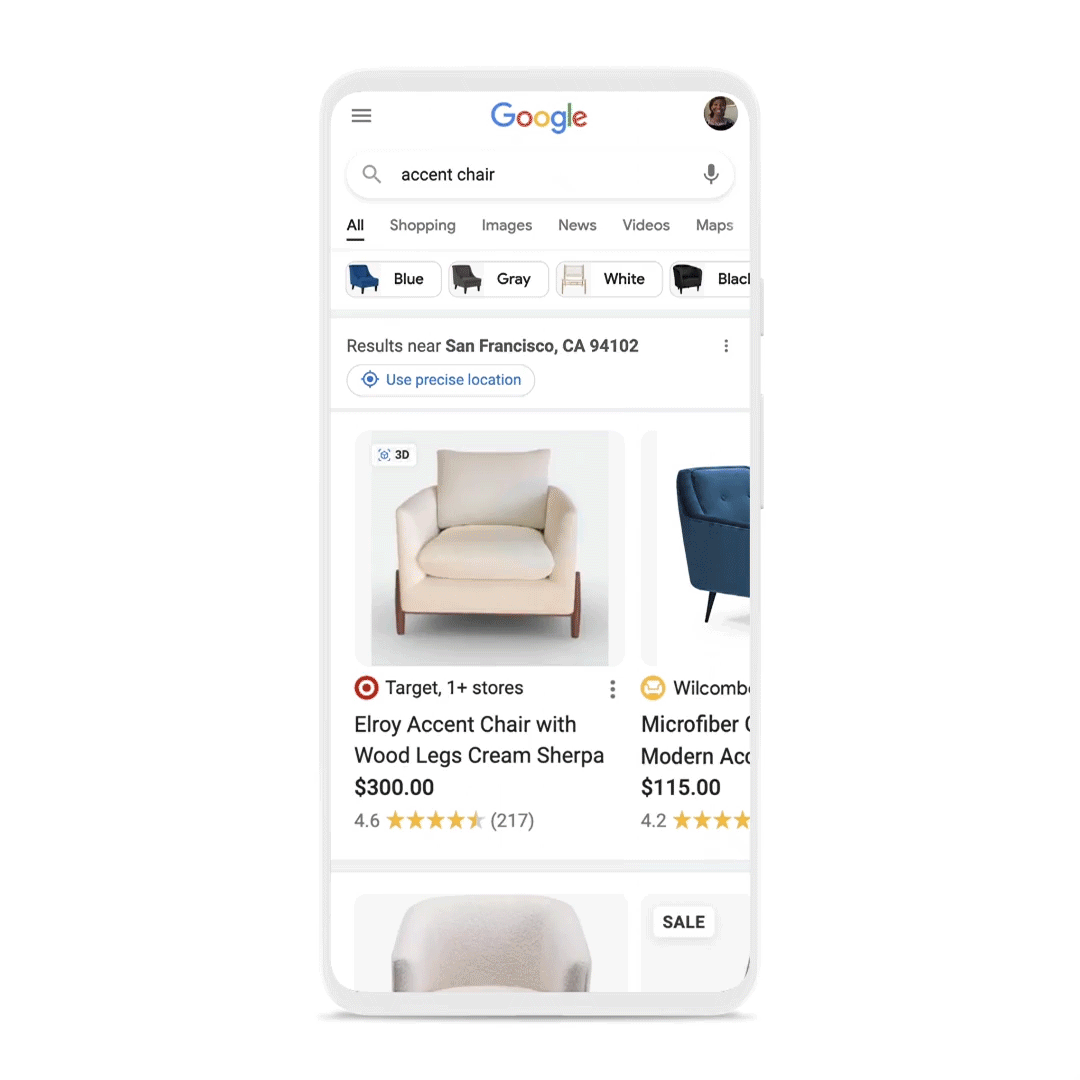 Google Shopping 3D