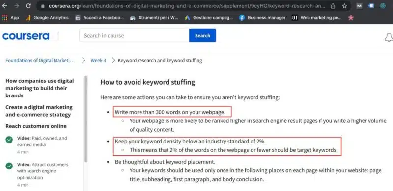 Digital Marketing Course Avoid Keyword Stuffing Slide