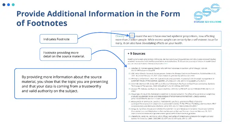 footnote benefits for E-A-T